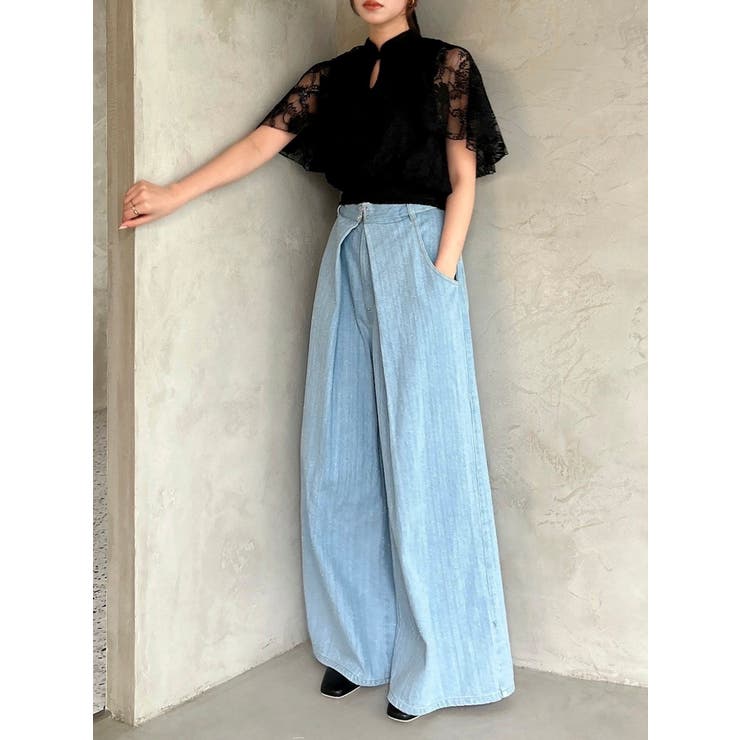 センターパーツホックワイドパンツ | dazzlin | 詳細画像8 