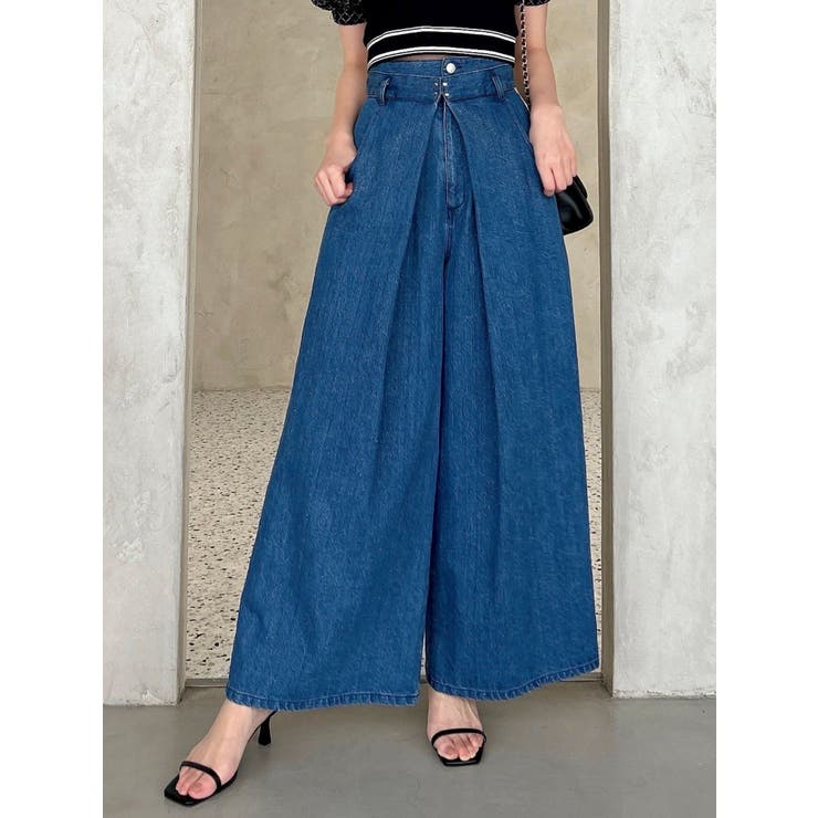 インディゴ | センターパーツホックワイドパンツ | dazzlin