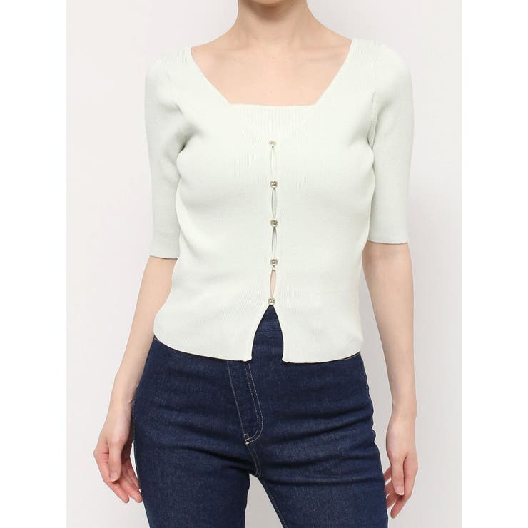 グリーン | カーデタイトレイヤードトップス | dazzlin