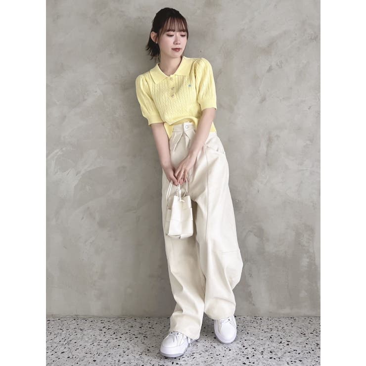POLO BCS コラボ】ケーブルポロニットトップス[品番