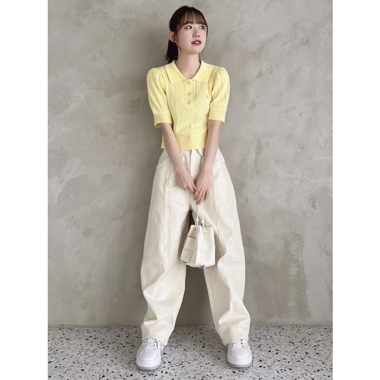 POLO BCS コラボ】ケーブルポロニットトップス[品番