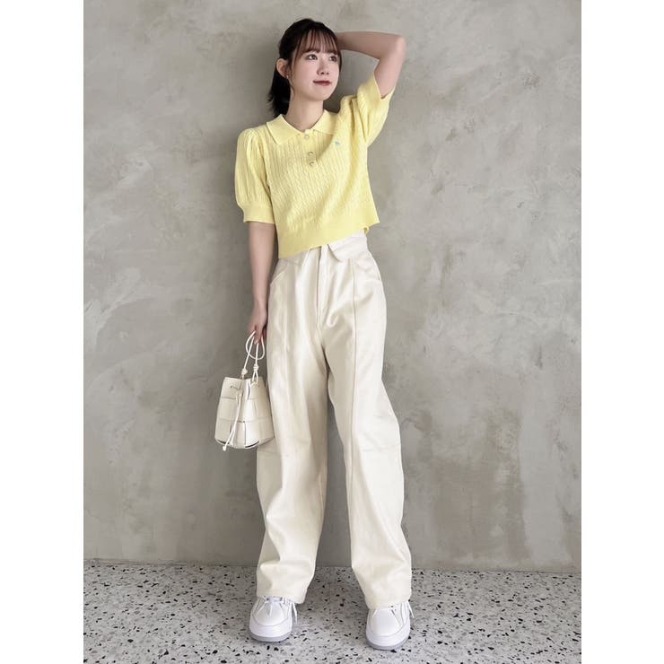 POLO BCS コラボ】ケーブルポロニットトップス[品番