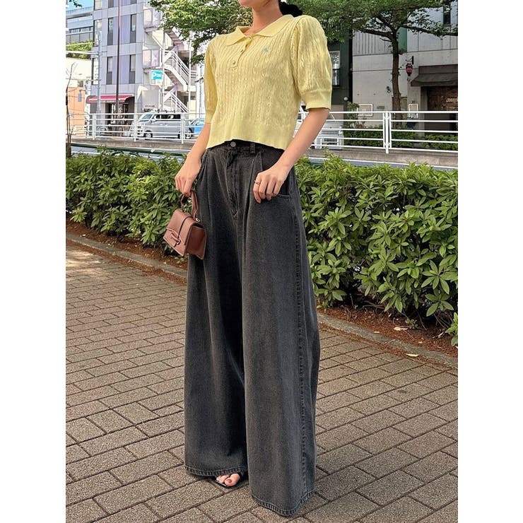 POLO BCS コラボ】ケーブルポロニットトップス[品番