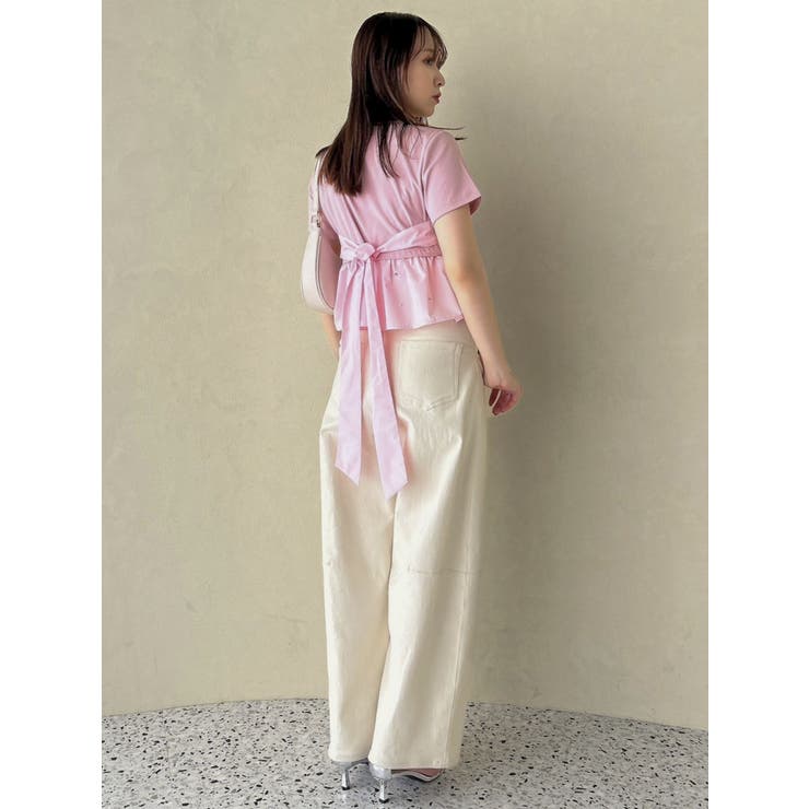 バックリボンビジューペプラムTシャツ | dazzlin | 詳細画像23 