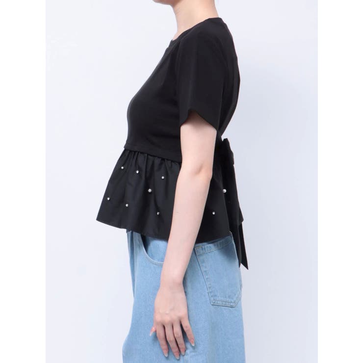 バックリボンビジューペプラムTシャツ | dazzlin | 詳細画像28 