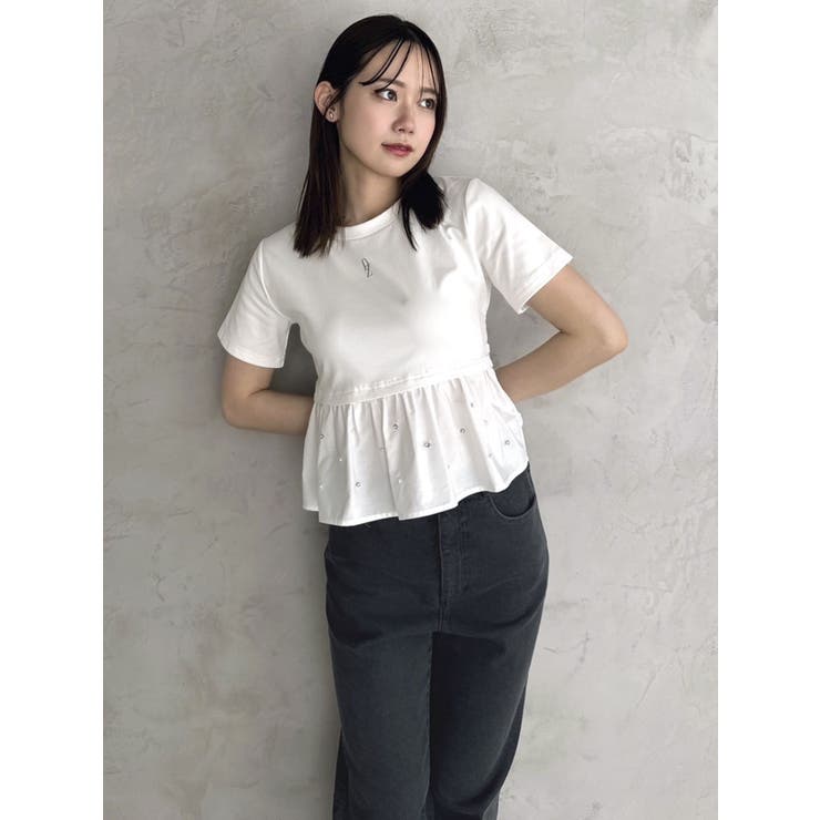 バックリボンビジューペプラムTシャツ | dazzlin | 詳細画像4 