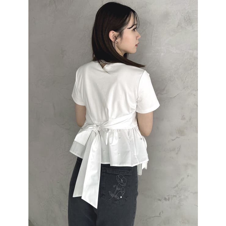 バックリボンビジューペプラムTシャツ | dazzlin | 詳細画像5 