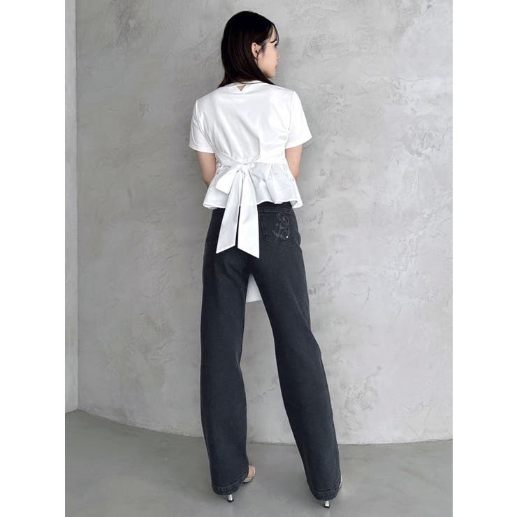 バックリボンビジューペプラムTシャツ | dazzlin | 詳細画像8 