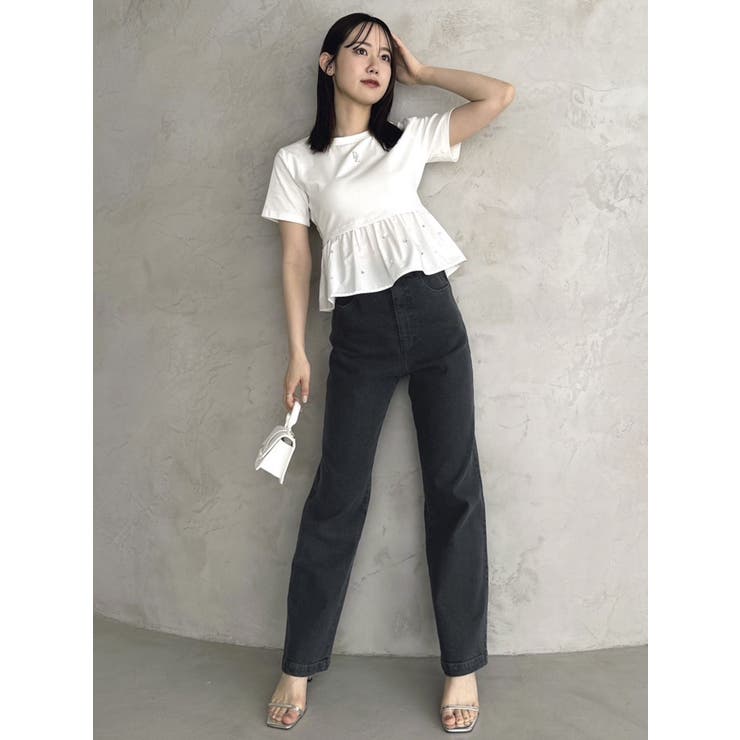 バックリボンビジューペプラムTシャツ | dazzlin | 詳細画像9 