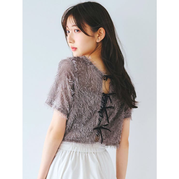 コンパクトシャギーリボンカットプルオーバー | dazzlin | 詳細画像2 