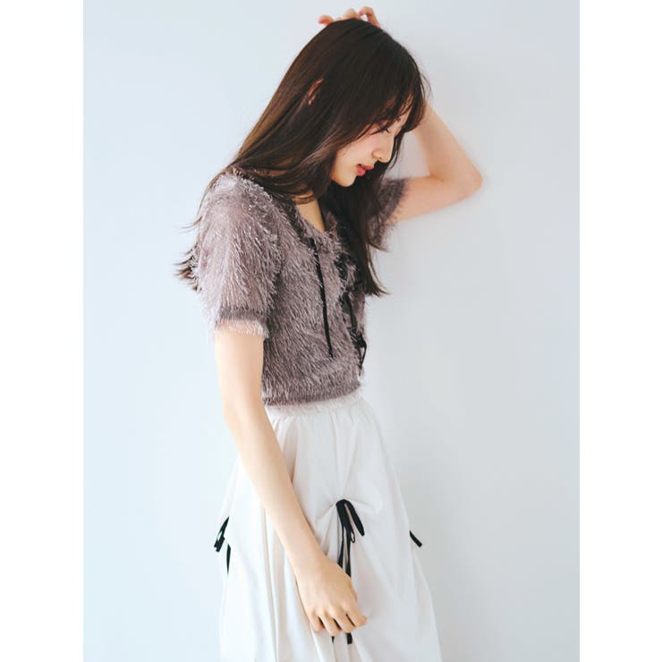 コンパクトシャギーリボンカットプルオーバー | dazzlin | 詳細画像5 