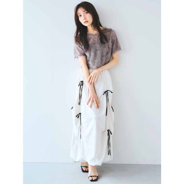 コンパクトシャギーリボンカットプルオーバー | dazzlin | 詳細画像6 