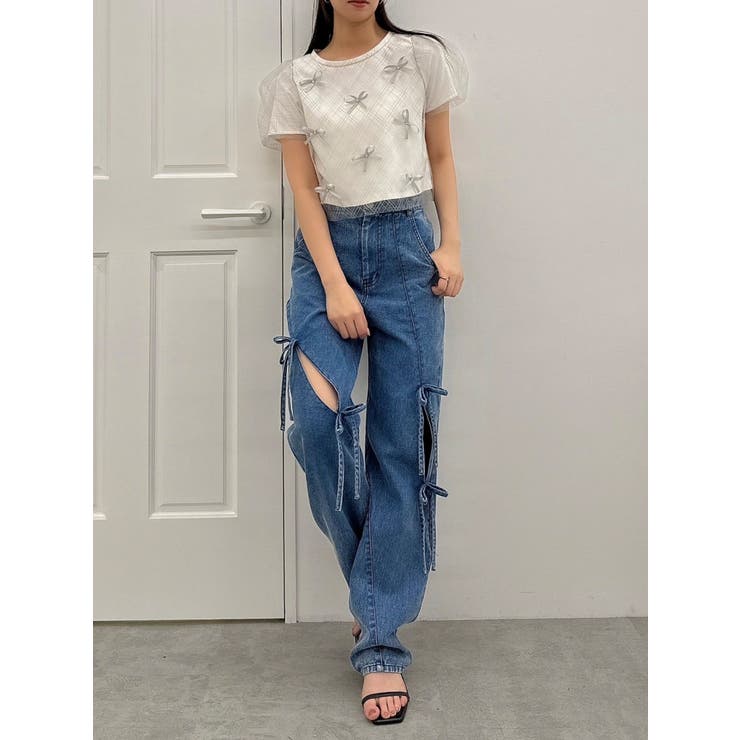 ランダムリボンシアーTシャツ | dazzlin | 詳細画像3 