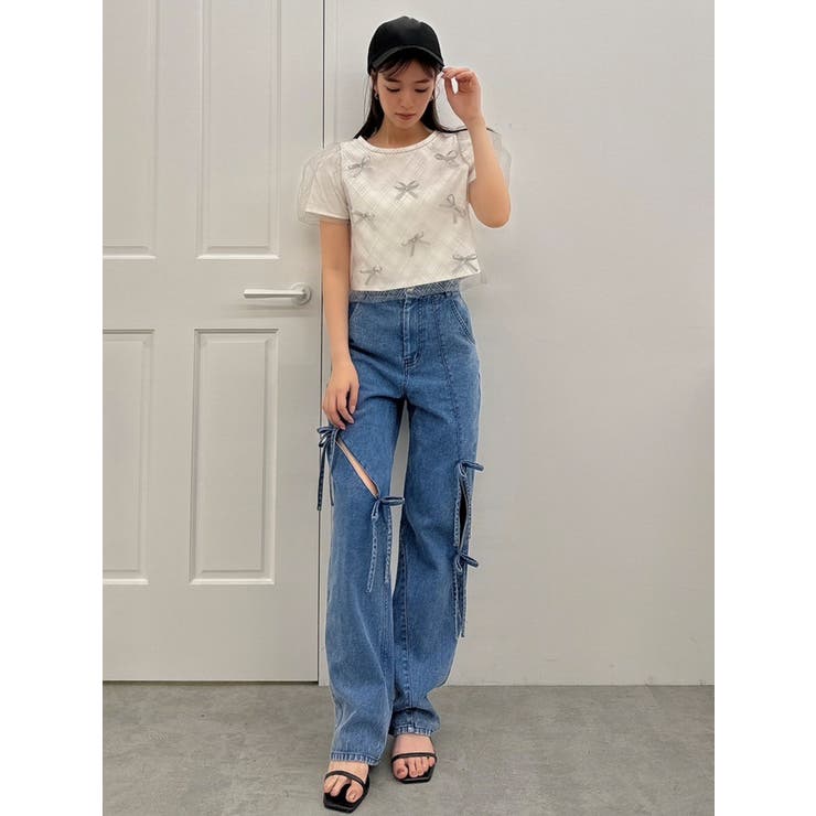 ランダムリボンシアーTシャツ | dazzlin | 詳細画像4 