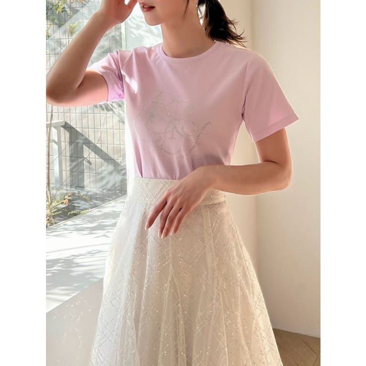 新品タグ付き　dolce. リファインスリーブカットソー　メゾンドドルチェ カットジョーゼットリラクシング5分袖ドレープドルマンTシャツ
