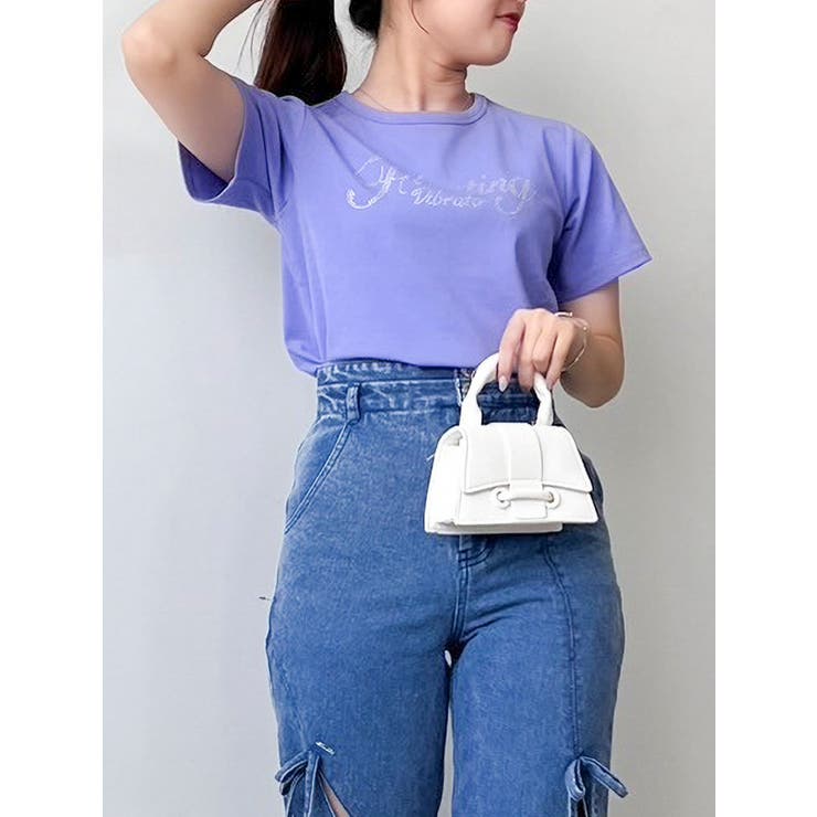 パープル | FLOATING VIBRATO Tシャツ | dazzlin