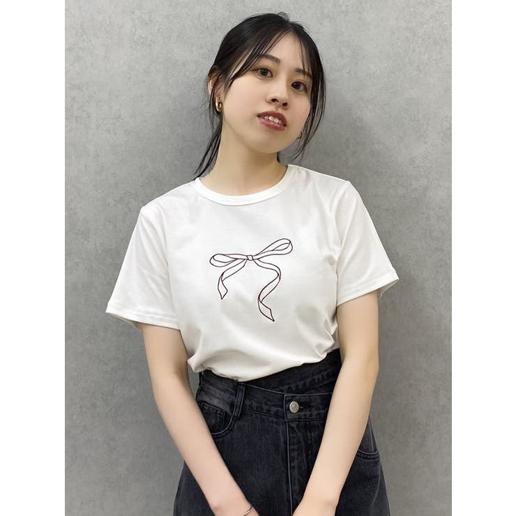 yori ヨリ キティリボンレイヤード ブラウス 白 シャツ ホワイト