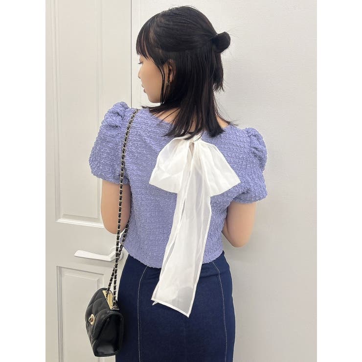 バックリボンシャーリングカットプルオーバー | dazzlin | 詳細画像16 