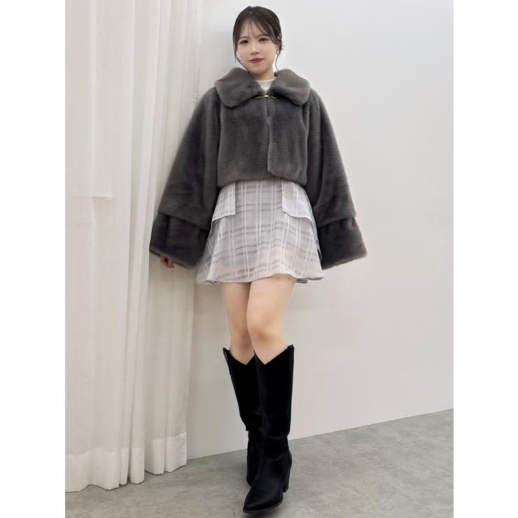 dazzlin コート アウター ビットショートミンクライクファー