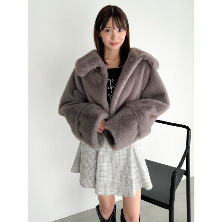dazzlin ビットショートミンクライクファーコート