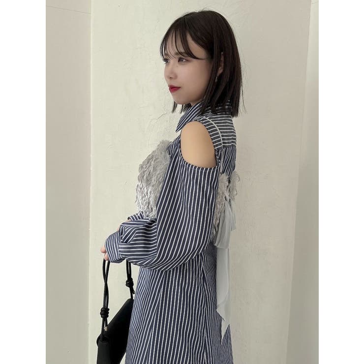 レイヤードヘムシャツワンピース[品番：MKSW0058130]｜dazzlin