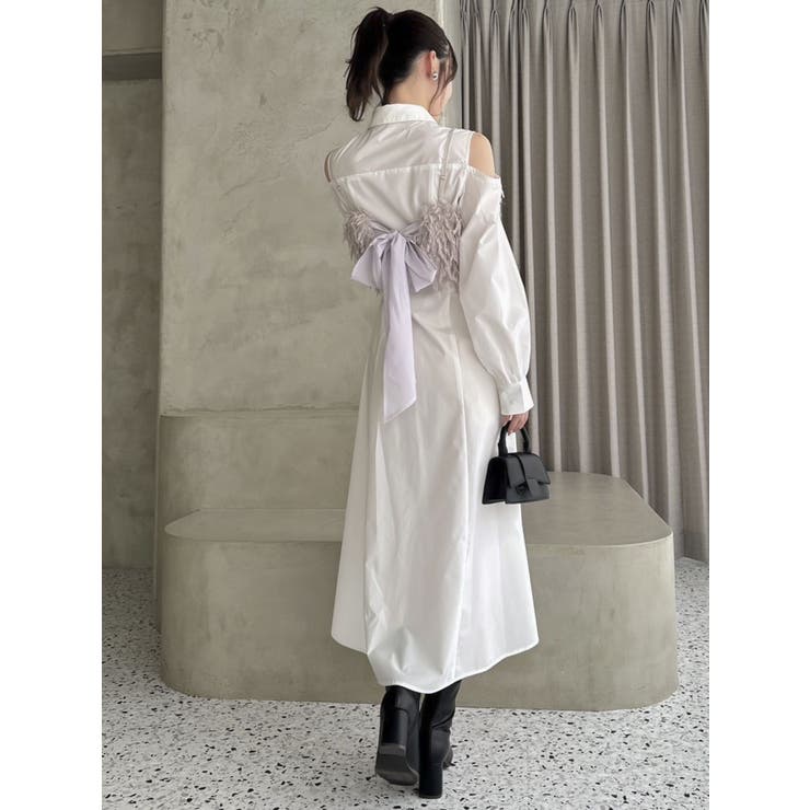 レイヤードヘムシャツワンピース[品番：MKSW0058130]｜dazzlin 