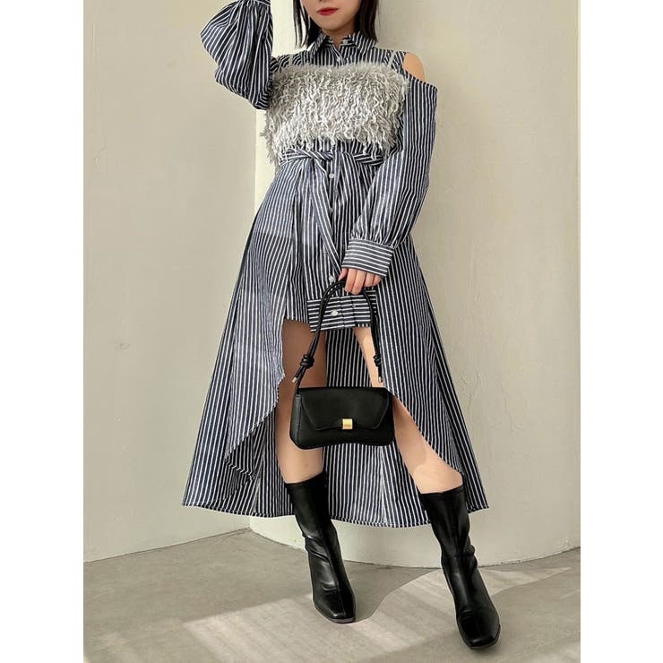 dazzlinレイヤードヘムシャツワンピース dazzlin（ダズリン）の「レイヤードヘムシャツワンピース