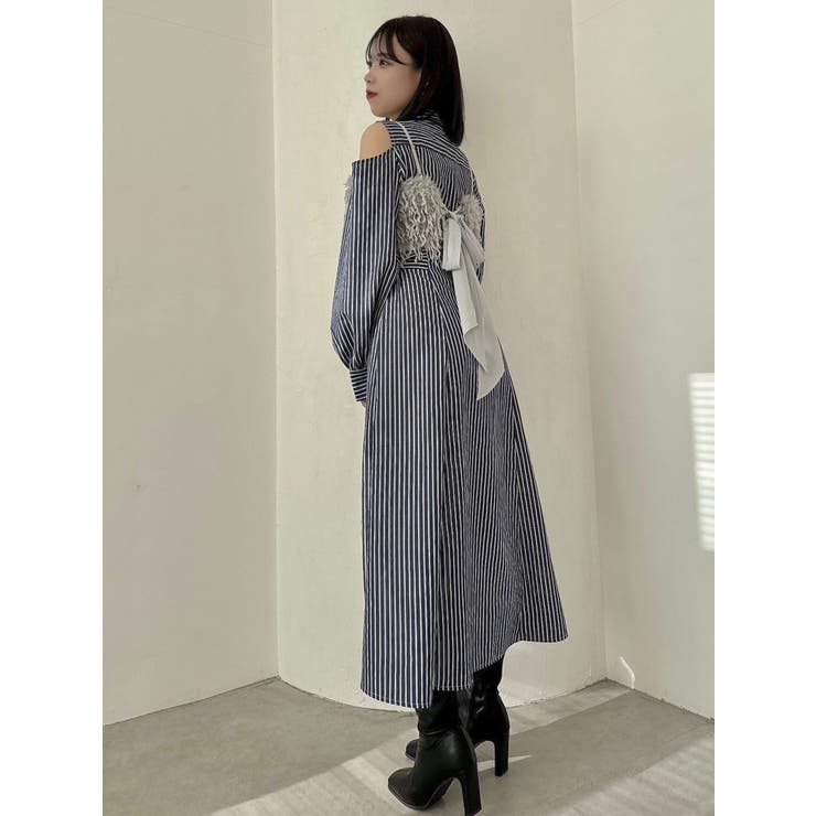 dazzlinレイヤードヘムシャツワンピース dazzlin（ダズリン）の「レイヤードヘムシャツワンピース