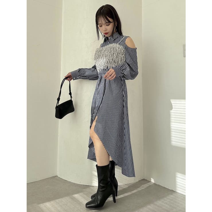 dazzlinレイヤードヘムシャツワンピース dazzlin（ダズリン）の「レイヤードヘムシャツワンピース