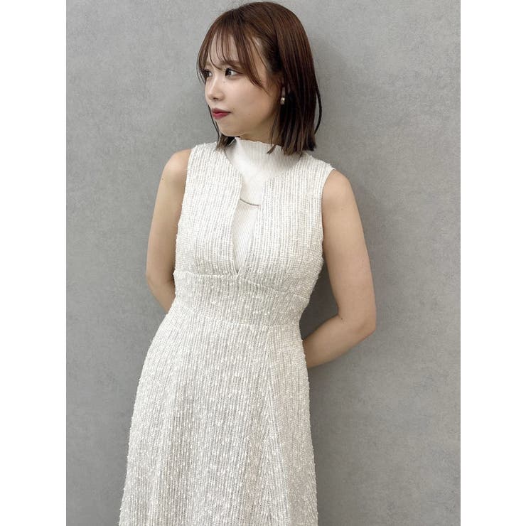 ディープネックツイードジャンスカ[品番：MKSW0059824]｜dazzlin