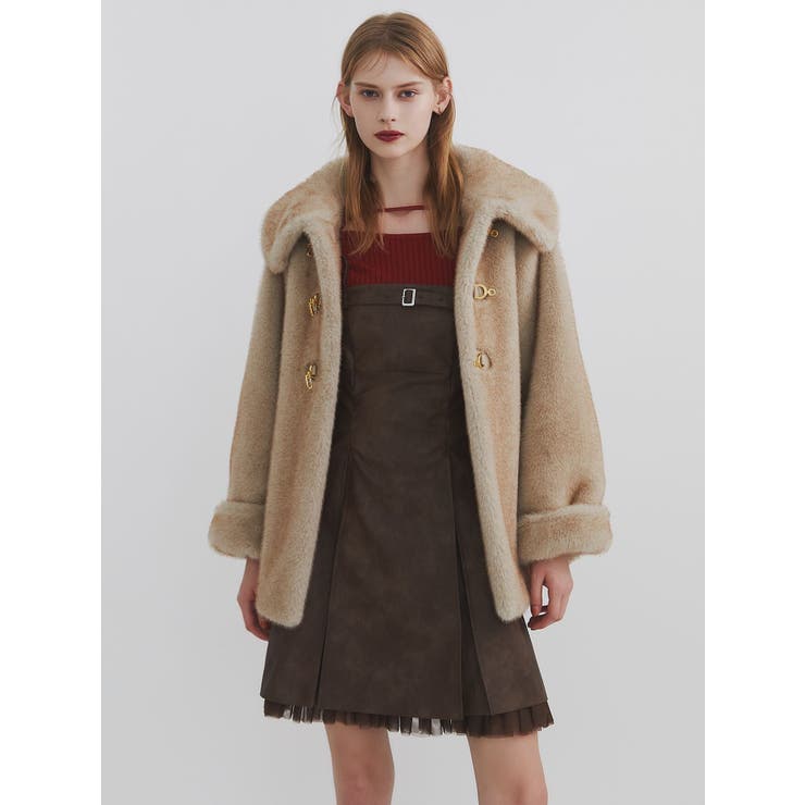 ブラウン | 【SETUP】ヘムチュールベルトキャミワンピース※セットアップ対応 | dazzlin