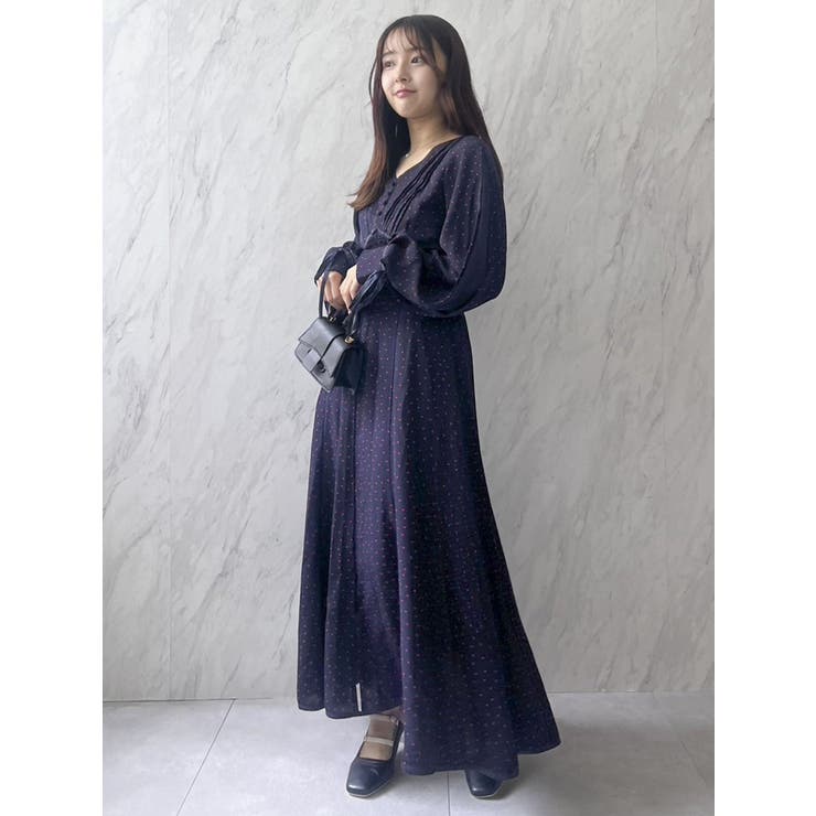 ピンタックフラワーワンピース[品番：MKSW0060748]｜dazzlin