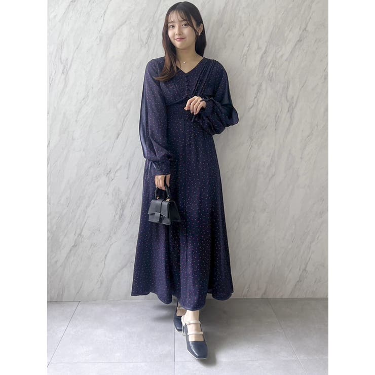ピンタックフラワーワンピース[品番：MKSW0060748]｜dazzlin