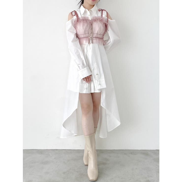 dazzlin ダズリン 2way チュールビスチェ ホワイト 予約商品 ダズリン dazzlin 2wayチュールビスチェ （オフホワイト