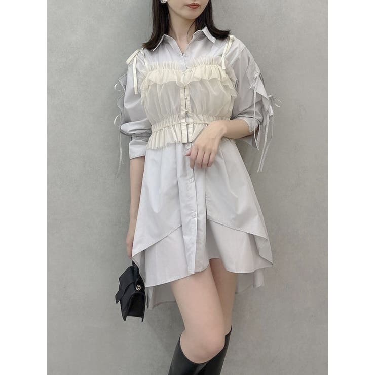 ベージュ | 2wayチュールビスチェ | dazzlin