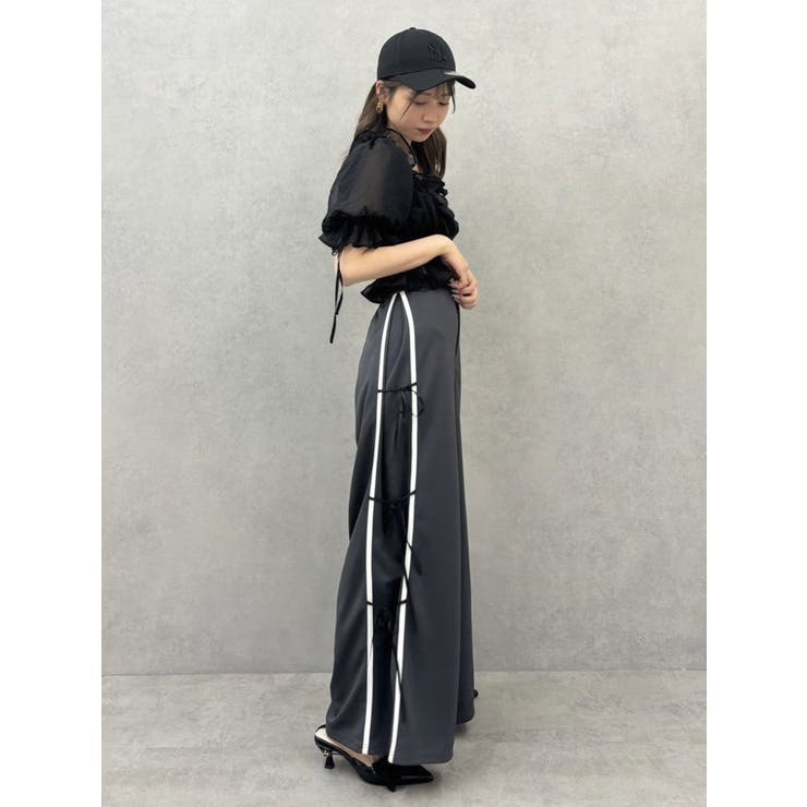 サイドリボントラックパンツ♡022450700501 サイドリボントラックパンツ[品番：MKSW0059654]｜dazzlin