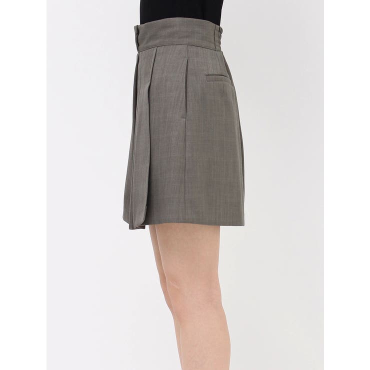 SETUP】タックフレアボンディングミニスカート※セットアップ対応[品番