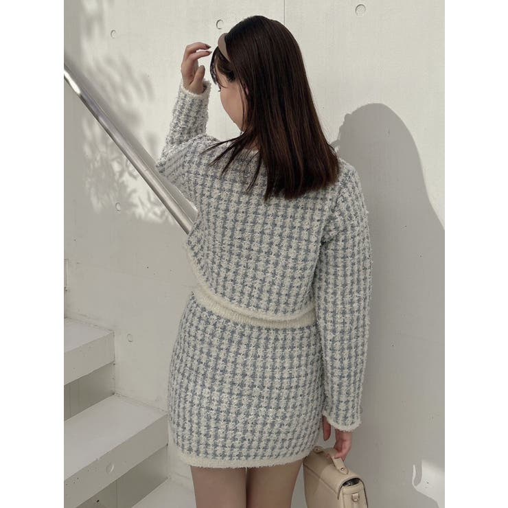 【SETUP】ツイードライクニットミニスカート※セットアップ対応 | dazzlin | 詳細画像12 