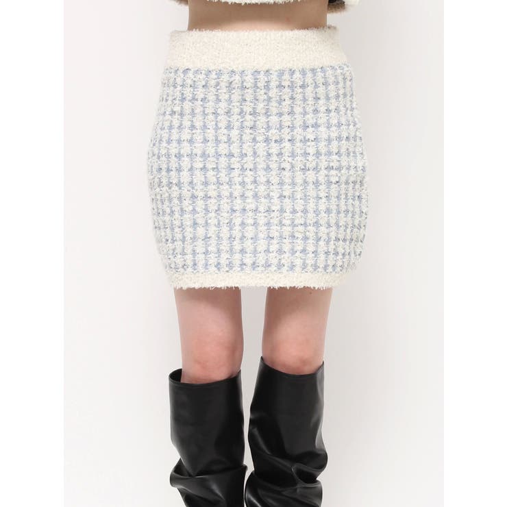 【SETUP】ツイードライクニットミニスカート※セットアップ対応 | dazzlin | 詳細画像16 