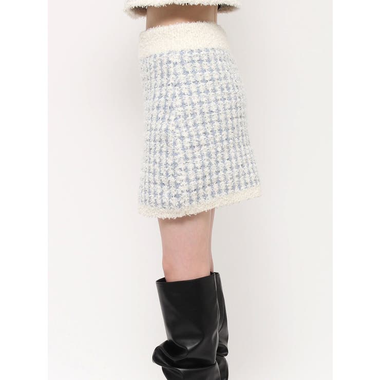 【SETUP】ツイードライクニットミニスカート※セットアップ対応 | dazzlin | 詳細画像17 