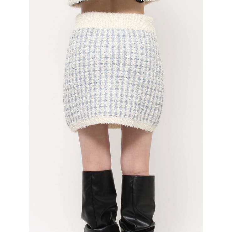 【SETUP】ツイードライクニットミニスカート※セットアップ対応 | dazzlin | 詳細画像18 