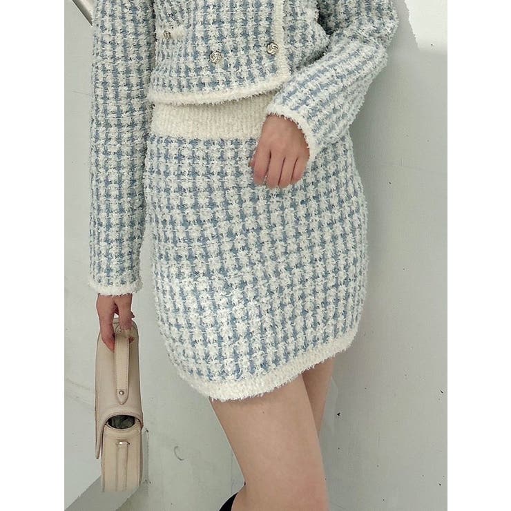 【SETUP】ツイードライクニットミニスカート※セットアップ対応 | dazzlin | 詳細画像2 
