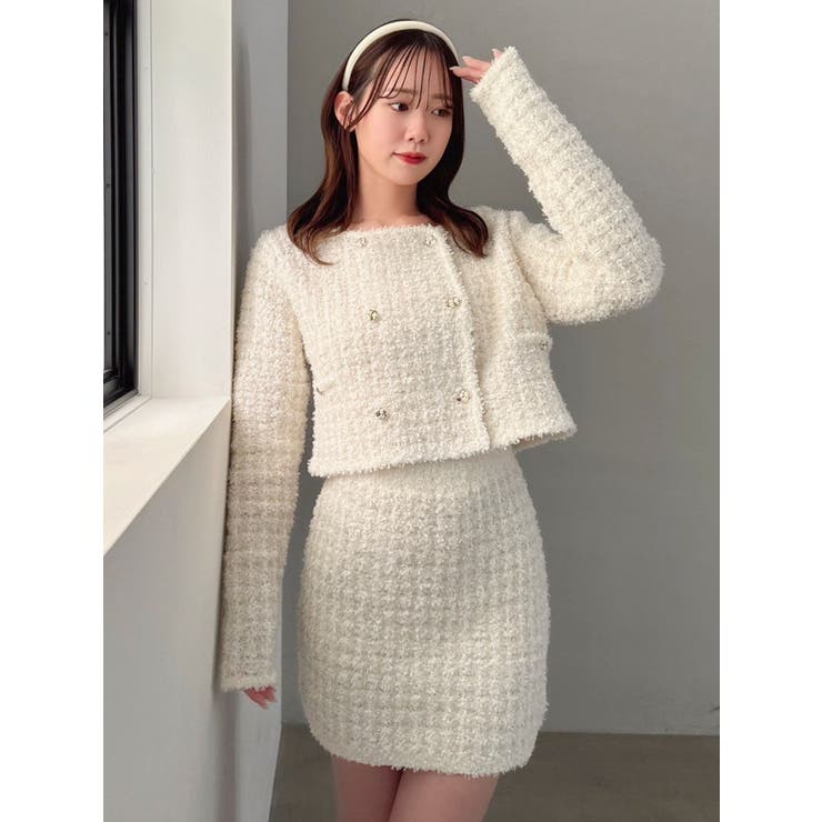 【SETUP】ツイードライクニットミニスカート※セットアップ対応 | dazzlin | 詳細画像26 