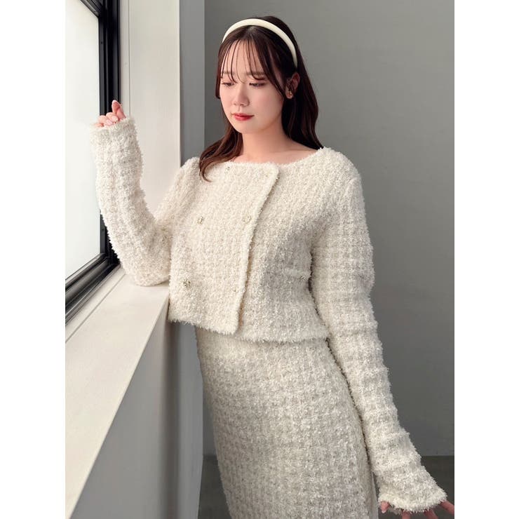 【SETUP】ツイードライクニットミニスカート※セットアップ対応 | dazzlin | 詳細画像27 