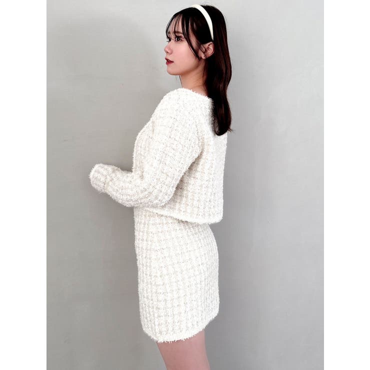 【SETUP】ツイードライクニットミニスカート※セットアップ対応 | dazzlin | 詳細画像28 