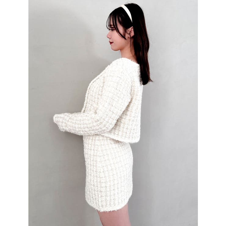 【SETUP】ツイードライクニットミニスカート※セットアップ対応 | dazzlin | 詳細画像29 