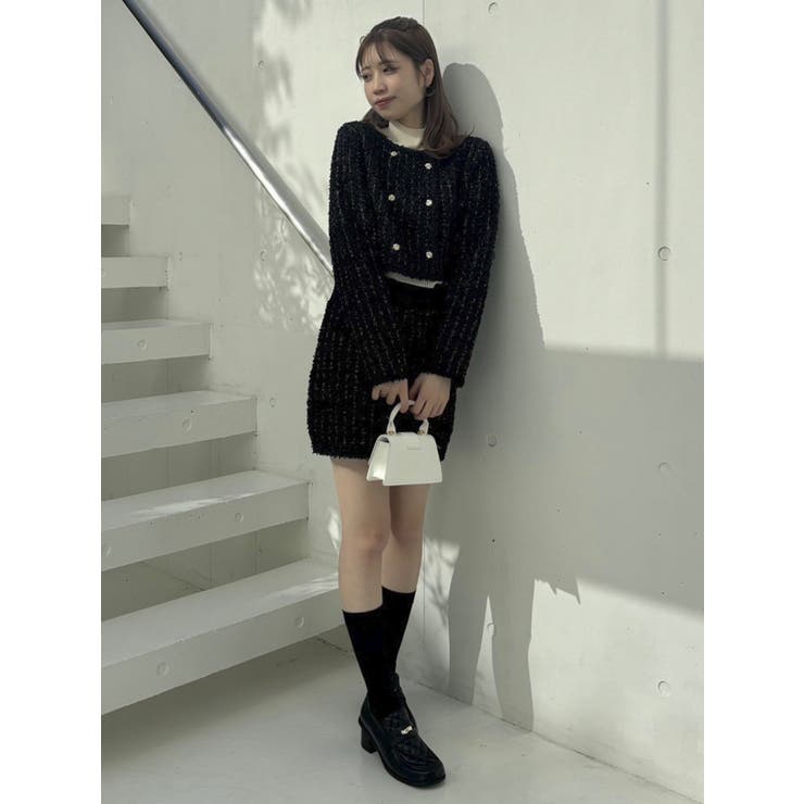 【SETUP】ツイードライクニットミニスカート※セットアップ対応 | dazzlin | 詳細画像8 