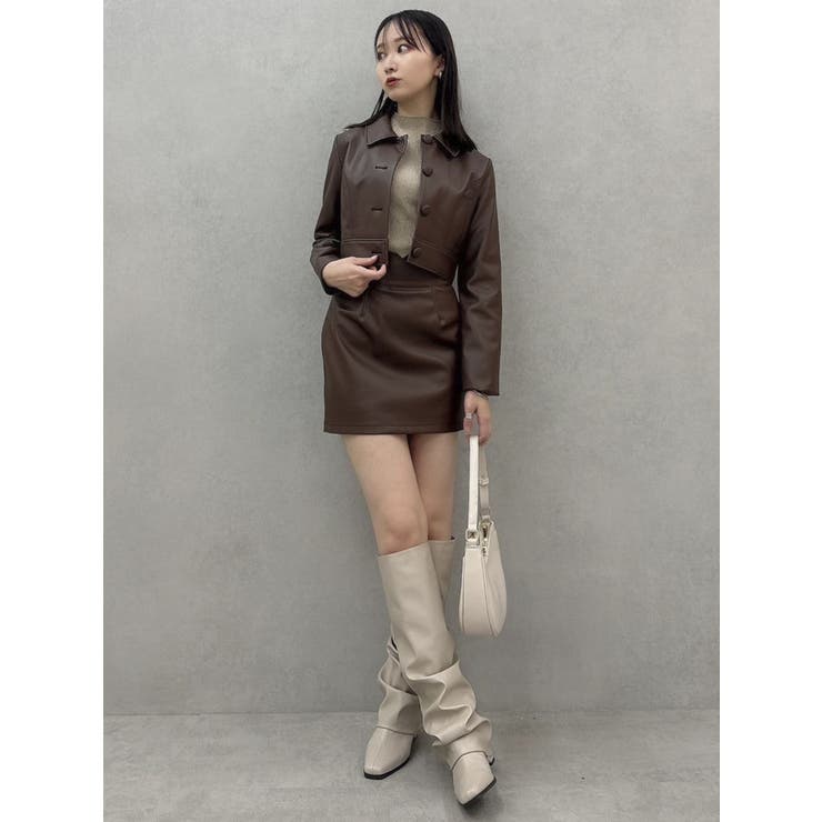 【SETUP】マテリアルコンパクトミニスカート※セットアップ対応 | dazzlin | 詳細画像15 