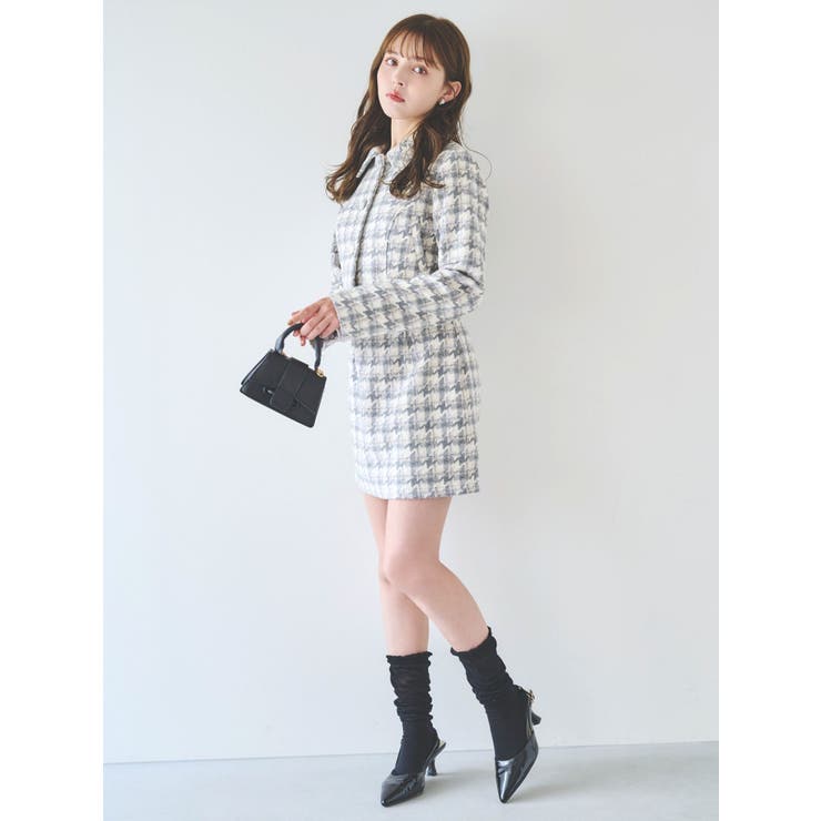 【SETUP】マテリアルコンパクトミニスカート※セットアップ対応 | dazzlin | 詳細画像6 