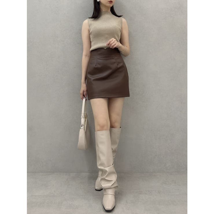 【SETUP】マテリアルコンパクトミニスカート※セットアップ対応 | dazzlin | 詳細画像8 